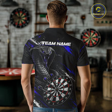Load image into Gallery viewer, Male model wearing Black Blue Cobra Darts Polo, Personalized Tournament Uniform