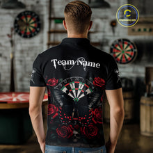 Load image into Gallery viewer, Red Roses Dartboard Butterfly Skull Custom Men Darts Polo Shirt Dart Team Jerseys NYN1910