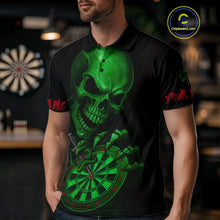 Load image into Gallery viewer, Custom Blood Cobra Green Dartboard Skeleton Dart Men Polo Jerseys Dart Team Shirt NYN1652