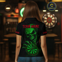 Load image into Gallery viewer, Custom Blood Cobra Green Dartboard Skeleton Dart Women Polo Jerseys Dart Team Shirt NYN1652