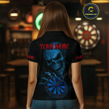 Load image into Gallery viewer, Custom Blood Cobra Blue Dartboard Skeleton Dart Women Polo Jerseys Dart Team Shirt NYN1653
