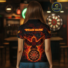 Load image into Gallery viewer, Custom Red Flames Eagle Digital Camo Darts Polo Shirt For Women Cracked Dart Jerseys NYN1958