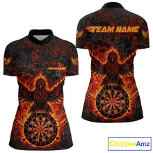 Load image into Gallery viewer, Custom Red Flames Eagle Digital Camo Darts Quarter-Zip Shirt For Women Cracked Dart Jerseys NYN1958