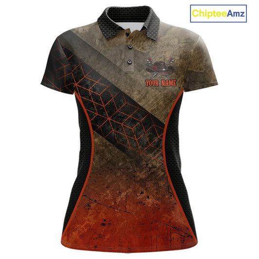 Funny Dartboard Cowboy Darts Polo & 1/4-Zip Shirts For Women Custom Grunge Brown Darts Team Jerseys NYN3079