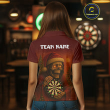 Load image into Gallery viewer, Custom Grim Reaper Dartboard Christmas Dart Polo Shirt For Women Xmas Dart Outfit Jersey NYN1451