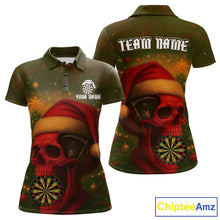 Load image into Gallery viewer, Custom Santa Skull Dartboard Christmas Dart Polo Shirt For Women Xmas Tree Dart Team Jersey NYN1454
