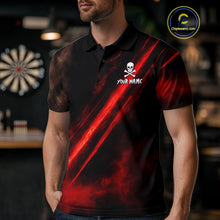 Load image into Gallery viewer, Custom Silver Skull Dartboard Lightning Red Dart Men Polo Jerseys Outfits Dart Shirt NYN1710