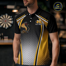 Load image into Gallery viewer, Funny Cobra Cheer Beers Polo &amp; 1/4-Zip Shirt Custom Black &amp; Yellow Cobra Men Best Dart Team Shirts NYN2897