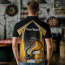 Load image into Gallery viewer, Funny Cobra Cheer Beers Polo &amp; 1/4-Zip Shirt Custom Black &amp; Yellow Cobra Men Best Dart Team Shirts NYN2897
