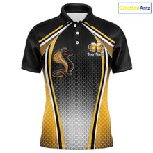 Load image into Gallery viewer, Funny Cobra Cheer Beers Polo &amp; 1/4-Zip Shirt Custom Black &amp; Yellow Cobra Men Best Dart Team Shirts NYN2897