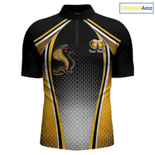 Load image into Gallery viewer, Funny Cobra Cheer Beers Polo &amp; 1/4-Zip Shirt Custom Black &amp; Yellow Cobra Men Best Dart Team Shirts NYN2897