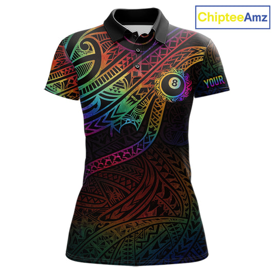 Colorful Rainbow Tribal Billiard Jersey For Women 8 Ball Billiard Uniform Billiard Team Shirts NYN2922