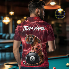 Load image into Gallery viewer, Thunder Red Funny Tiger 8 Ball Billiard Pool Shirt For Men Custom Billiard Team Attire NYN3141