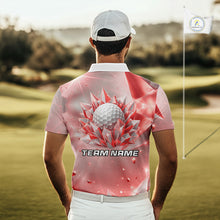 Load image into Gallery viewer, Mens Golf Polo Shirt Custom Red-Diamond Crystal Golf Ball Custom Name Golf Shirts For Team NYN3157