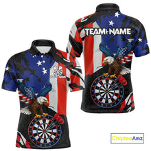 Load image into Gallery viewer, Red black and blue American flag eagle darts shirt for men patriotic jersey