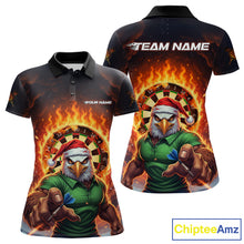 Load image into Gallery viewer, Funny Eagle Flame Dartboard Christmas Darts Polo Shirt For Women Custom Xmas Dart Jerseys NYN1853
