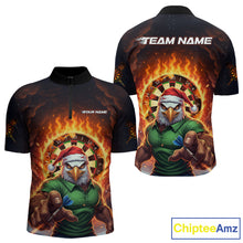 Load image into Gallery viewer, Funny Eagle Flame Dartboard Christmas Darts Quarter-Zip Shirt For Men Custom Xmas Dart Jerseys NYN1853