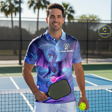 Load image into Gallery viewer, Custom Purple Holographic Dragon Men Pickleball Jerseys Pickleball Paddle League Shirts NYN2130