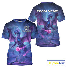 Load image into Gallery viewer, Custom Purple Holographic Dragon Men Pickleball Jerseys Pickleball Paddle League Shirts NYN2130