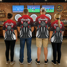 Load image into Gallery viewer, Red And Gradient Silver Darts Polo &amp; 1/4-Zip Shirt For Women Custom Name Dart Jersey For Darters NYN3003