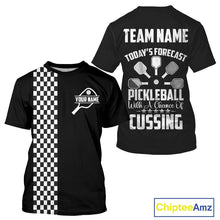 Load image into Gallery viewer, Custom Black-White Caro Pickleball Ball League Jerseys Men Pickleball Paddle Team Shirts NYN2145