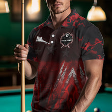 Load image into Gallery viewer, Personalized Gunge 8 Ball Pool Billiard Polo &amp; 1/4 Zip For Men Custom Red Camoflage Billiard Attire NYN3017