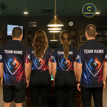 Load image into Gallery viewer, Blue And Red Flames 8 Ball Pool Women Polo &amp; 1/4-Zip Team Shirts Custom Billiards Ball Apparel NYN2457
