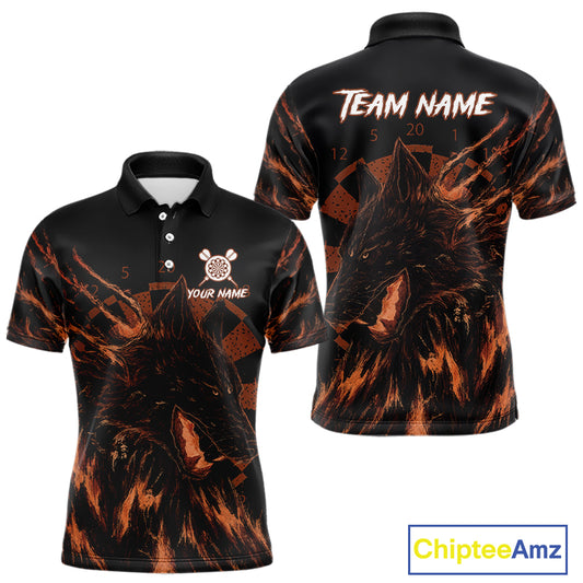 Custom Black-Orange Wolf Grunge Dart Jersey For Men Horror Grunge Dart Team Jerseys NYN1404