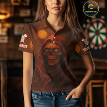 Load image into Gallery viewer, Custom Spooky Skull Dartboard Halloween Dart Jersey For Women Hallows’ Eve Dart Team Jerseys NYN1401