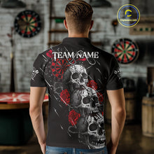 Load image into Gallery viewer, Custom Red Roses Blood Dripping Skull Dartboard Men Darts Polo Shirt  Dart Jerseys NYN1927