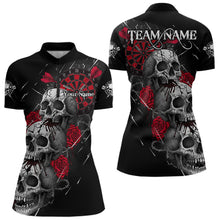 Load image into Gallery viewer, Custom Red Roses Blood Dripping Skull Dartboard Women Darts Quarter-Zip Shirt  Dart Jerseys NYN1927