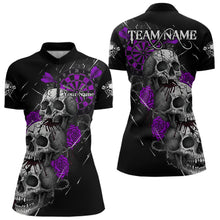 Load image into Gallery viewer, Custom Purple Roses Blood Dripping Skull Dartboard Women Darts Quarter-Zip Shirt  Dart Jerseys NYN1928