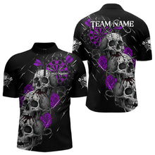 Load image into Gallery viewer, Custom Purple Roses Blood Dripping Skull Dartboard Men Darts Quarter-Zip Shirt  Dart Jerseys NYN1928