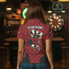 Load image into Gallery viewer, Custom Black And Red Rooster Funny Dart Polo Shirt For Women Outfits Dart Team Jersey NYN1461