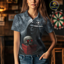 Load image into Gallery viewer, Custom Red Dripping Grim Reaper Creepy Christmas Dart Polo Shirt For Women Xmas Dart Jersey NYN1476