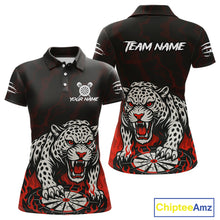 Load image into Gallery viewer, Custom Black And Red Panther Horror Dartboard Dart Polo Shirt For Women Dart Team Jersey NYN1499