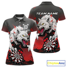 Load image into Gallery viewer, Custom Black &amp; Red Horror Wolf 3D Dartboard Dart vPolo Jerseys Dart Team Shirts NYN1754