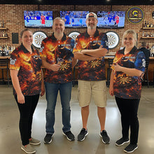 Load image into Gallery viewer, Colorful Splatter Funny Bull Cracked Dartboard Women Dart Quarter-Zip Shirts Custom Dart Team Jerseys NYN2730