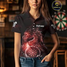 Load image into Gallery viewer, Red Dartboard Lightning Dragon Stone Custom Mens Polo Dart Shirt Dart Team Jerseys NYN1780