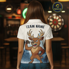 Load image into Gallery viewer, Custom Icy Brown Deer Dart Arrow Dart Team Women Polo Shirt Funny Dart Jerseys NYN1539