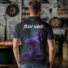 Load image into Gallery viewer, Custom Purple Smokes Funny Cobra Dartboard Men Darts Polo Shirt, Outfits Dart Jerseys NYN1814