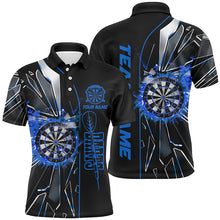 Load image into Gallery viewer, Personalized Blue Break Glass 3D Darts Shirts For Men Custom Dart League Shirts Best Darts Jersey TDM2274