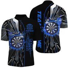 Load image into Gallery viewer, Personalized Blue Break Glass 3D Darts Shirts For Men Custom Dart League Shirts Best Darts Jersey TDM2274