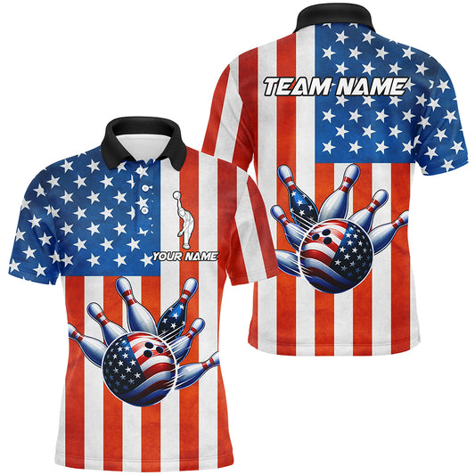 Personalized Bowling Shirts for Men US Bowling Jersey Bowling Team League Polo Bowling QZT417