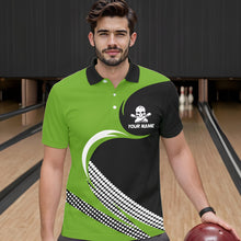 Load image into Gallery viewer, Custom Green Skull Bowling Shirt Polo Bowling Jersey for Men Women Bowling Outfit QZT671