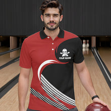 Load image into Gallery viewer, Custom Red Skull Bowling Shirt Polo Bowling Jersey for Men Women Bowling Outfit QZT671