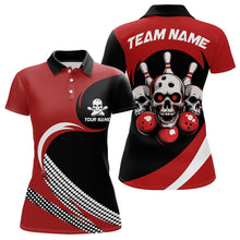 Load image into Gallery viewer, Custom Red Skull Bowling Shirt Polo Bowling Jersey for Men Women Bowling Outfit QZT671