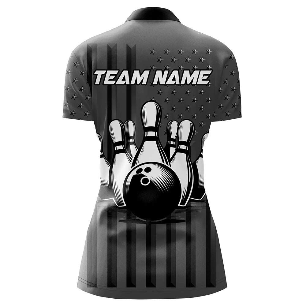 Personalized Bowling Shirt for Women Camo Bowling Jersey 1/4 Zip Shirt Unisex QZT276