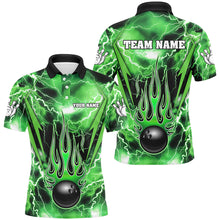 Load image into Gallery viewer, Personalized Thunder Bowling Shirt for Men Flame Bowling Team Jersey Polo Shirt QZT277