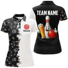 Load image into Gallery viewer, Custom Beer Bowling Shirt  Funny Bowling Team League Polo Bowling Shirt for Women QZT403